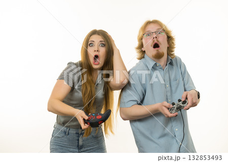 Gaming couple playing games 132853493