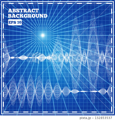 The wave pattern on a blue background. Vector illustration. The wave pattern on a blue background. Vector illustration. 132853537