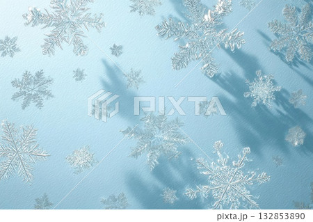Elegant Snowflakes on Light Blue Background for Winter Designs Elegant Snowflakes on Light Blue Background for Winter Designs 132853890