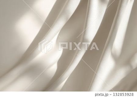 Elegant White Fabric Draped with Shadows, Texture, Luxury 132853928