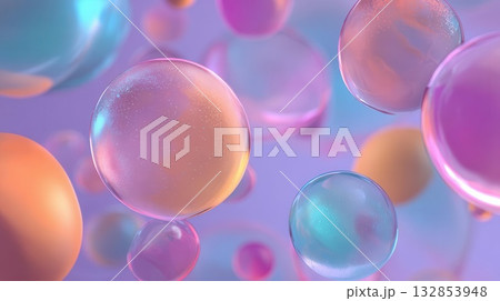 Floating Bubbles Abstract Background with Vibrant Colors Floating Bubbles Abstract Background with Vibrant Colors 132853948