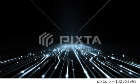 Futuristic Circuit Board Design with Glowing Lines and Dots Futuristic Circuit Board Design with Glowing Lines and Dots 132853969