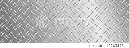 Brushed chrome steel background featuring silver diamondplate pattern with industrial checker surface perfect for vector design wallpaper and material art projects 132853984