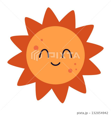 sun with smiling face isolated sun with smiling face isolated 132854942