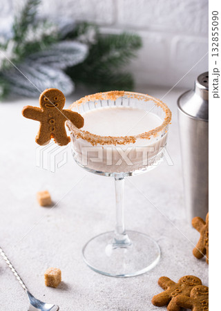 Christmas winter creamy cocktail eggnog Christmas winter creamy cocktail eggnog 132855090