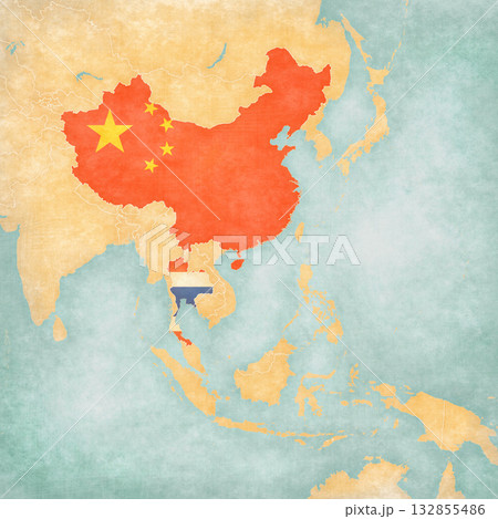Map of South Asia - China and Thailand Map of South Asia - China and Thailand 132855486
