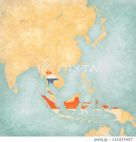 Map of South Asia - Indonesia and Thailand Map of South Asia - Indonesia and Thailand 132855487