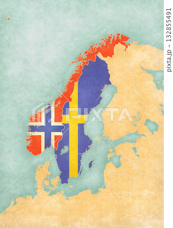 Map of Scandinavia - Norway and Sweden Map of Scandinavia - Norway and Sweden 132855491