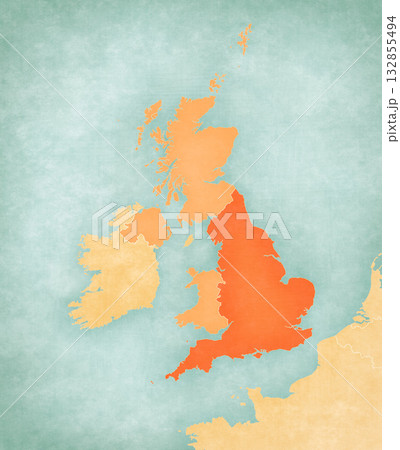 Map of United Kingdom - England 132855494