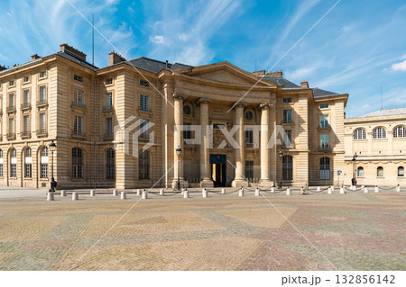 Historic facade of Paris-Pantheon-Assas University on Place du Pantheon in Paris, France Historic facade of Paris-Pantheon-Assas University on Place du Pantheon in Paris, France 132856142