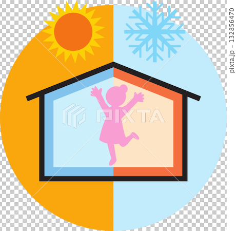 家で喜ぶ家主の女性のイラスト素材 [132856470] - PIXTA