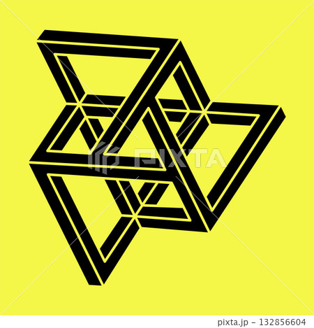 Impossible optical illusion shapes. Geometry. Optical art object. Impossible figures. Impossible optical illusion shapes. Geometry. Optical art object. Impossible figures. 132856604