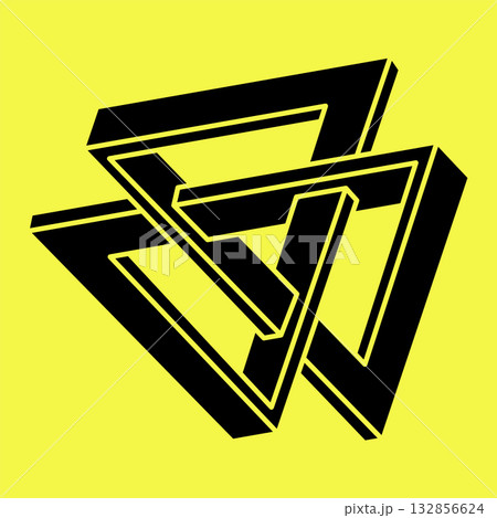 Impossible optical illusion shapes. Geometry. Optical art object. Impossible figures.  132856624