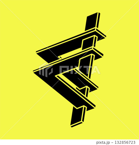 Optical illusion shapes. Geometry. Optical art object. Impossible figures.  132856723