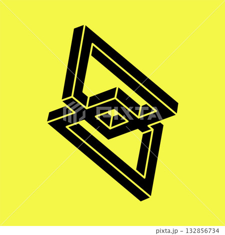 Optical illusion. Impossible shapes. Optical art object. Geometric figures. Escher style.  132856734