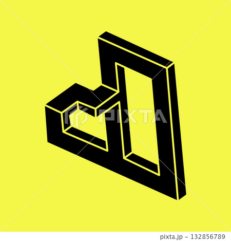 Impossible optical illusion shapes. Optical art object. Impossible figure. Geometry. Impossible optical illusion shapes. Optical art object. Impossible figure. Geometry. 132856789