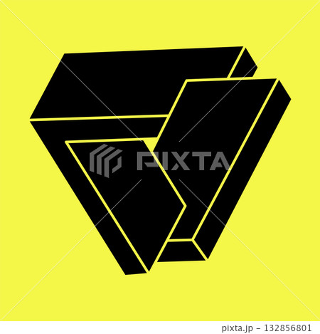 Escher paradox geometry. Optical illusion object. Sacred geometric figure. Optical art. Impossible shapes. Escher paradox geometry. Optical illusion object. Sacred geometric figure. Optical art. Impossible shapes. 132856801