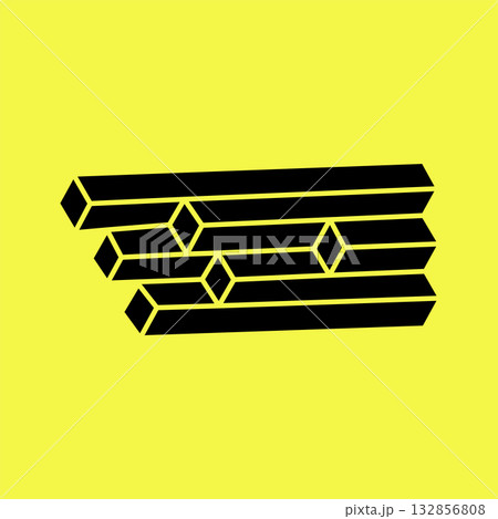 Optical illusion shapes. Geometric figure. Impossible object. 3d illustration.  132856808
