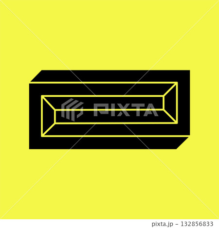 Impossible object. Optical illusion shapes. 3d illustration. Geometric figures.  132856833