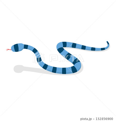 3D Isometric Flat Vector Illustration of Colorful Poisonous Snakes, Vivid Toxic Serpents. Item 7 132856900