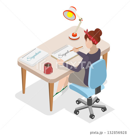3D Isometric Flat Vector Illustration of Creativity Development , Gain Knowledge and Skills. Item 1 132856928
