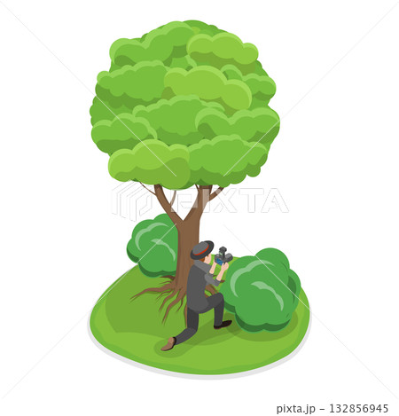 3D Isometric Flat Vector Illustration of Private Investigating, Crime-Solving Adventures. Item 4 3D Isometric Flat Vector Illustration of Private Investigating, Crime-Solving Adventures. Item 4 132856945
