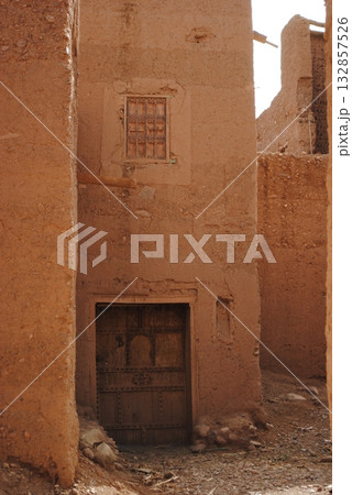 Overview of a typical Berber village in Atlas mountains, Morocco.  132857526