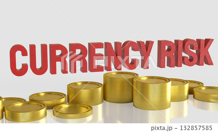 The Currency risk and gold coins for Business concept 3d Rendering. The Currency risk and gold coins for Business concept 3d Rendering. 132857585