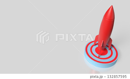 The Rocket on Target point for Business concept 3d Rendering. 132857595