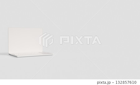 The White Notebook on clear Background  for Technology or Business concept 3d Rendering. 132857610