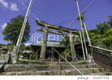 竹田の町並み 西の宮神社 鳥居と拝殿 大分県竹田市 竹田の町並み 西の宮神社 鳥居と拝殿 大分県竹田市 132857738