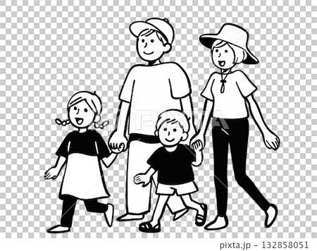 夏　4人家族 132858051