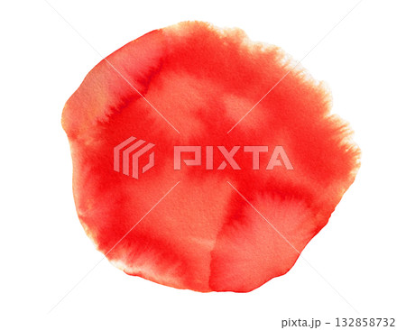 Bright red watercolor gradient round background 132858732