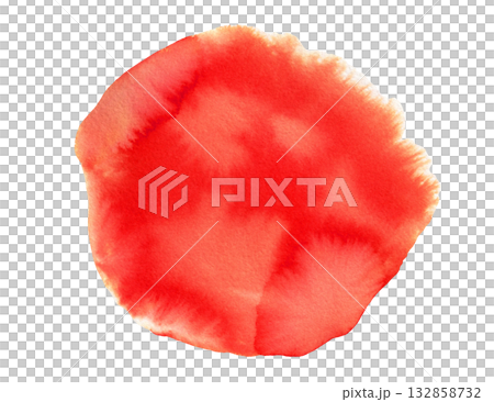 Bright red watercolor gradient round background 132858732