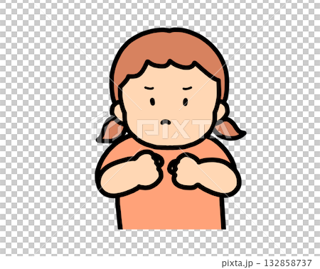 怒る　茶髪の女の子 132858737