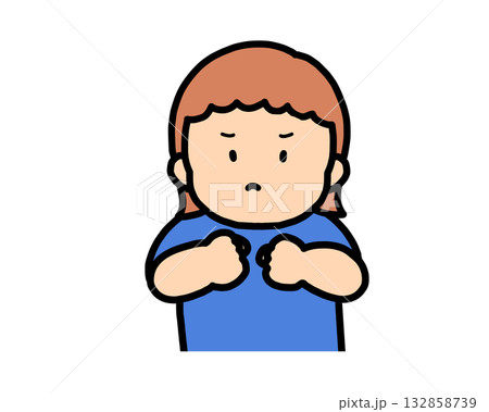 怒る　茶髪の女の子 132858739