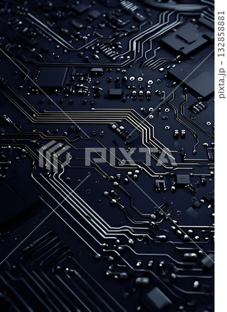 Metallic Embossed Circuit Texture for Wallpaper...のイラスト素材 [132858881 ...
