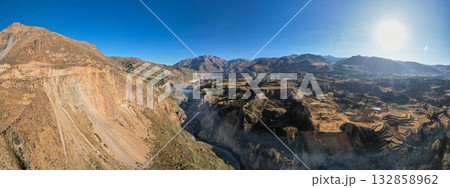Aerial view of the Colca canyon in Arequipa 132858962