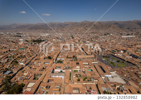 Aerial view of the city of Cusco. 132858982