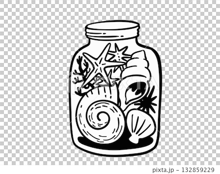 Seashell in a bottle 132859229