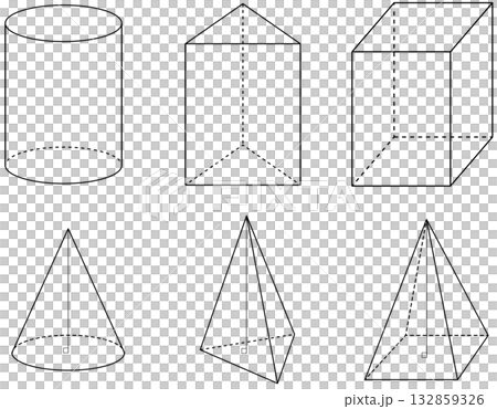 3D shape set (cylinder, column, cone shape) 3D shape set (cylinder, column, cone shape) 132859326