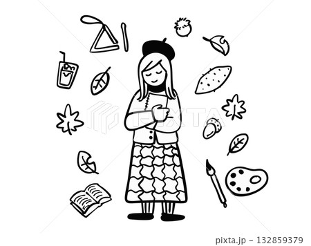 芸術の秋 女性 芸術の秋 女性 132859379