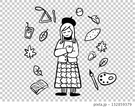 芸術の秋 女性 芸術の秋 女性 132859379