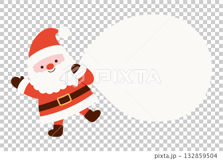 聖誕老公公提著一袋禮物的插圖 聖誕老公公提著一袋禮物的插圖 132859504