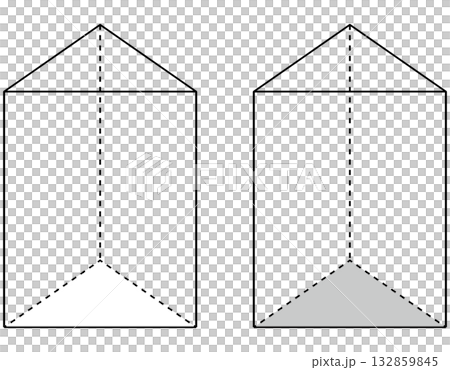 Triangular prism (solid shape/geometry teaching material) 132859845
