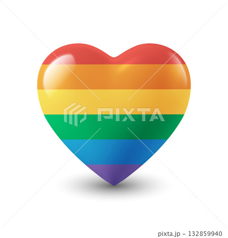 Vector 3d Realistic Rainbow Heart, Isolated. LGBT Pride Heart Symbol. Glossy Heart Icon in Rainbow Colors. Love Equality and Diversity Concept, LGBTQ Community Graphic Vector 3d Realistic Rainbow Heart, Isolated. LGBT Pride Heart Symbol. Glossy Heart Icon in Rainbow Colors. Love Equality and Diversity Concept, LGBTQ Community Graphic 132859940