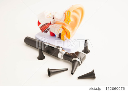 Otoscope for audiologist or ENT doctor use otoscope checking ear and treate hearing loss problem. 132860076