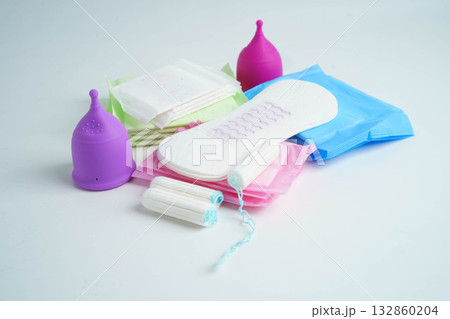 Sanitary hygiene set for women menstrual period cycle protection. 132860204