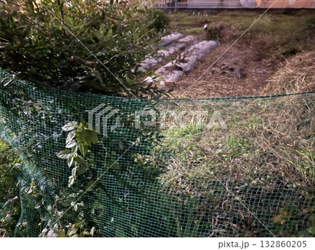畑の動物除けネット 132860205