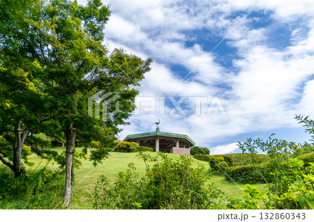 《大磯城山公園》夏の青空と白い雲（神奈川県大磯町） 132860343
